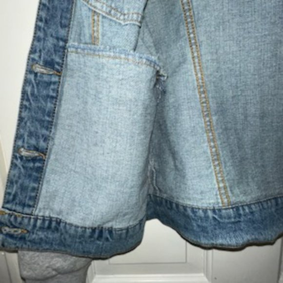 Distressed Vintage Jean Jacket Hoodie Combo - Picture 12 of 13